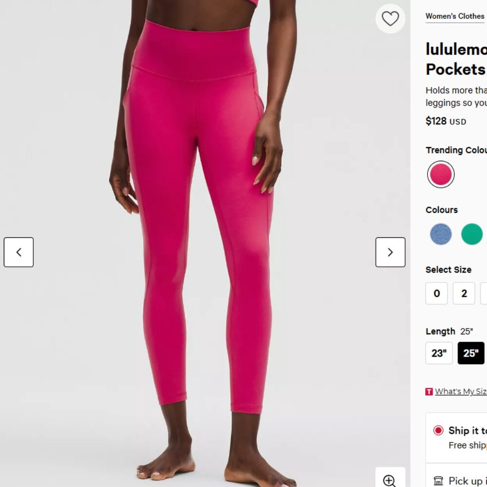 Lululemon Sonic Pink Align Leggings 25"